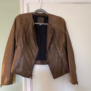 Banana Republic Tan Leather Women's Jacket
